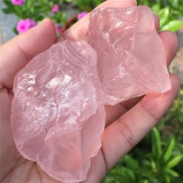  188g 2pcs Natural Pink Rose Quartz Crystal Rough Gemstone Specimen 