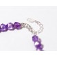 100% Real. 925 Sterling Silver Jewelry 5mm Natural  Amethyst Stone Chain Bracelet with Lotus Charms peace GTLS537