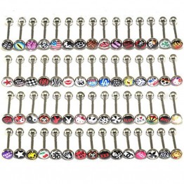 10pc Tongue Piercing Stainless Steel Barbell Bars  