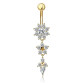  Stainless Steel Gold Color Belly Button Ring