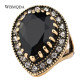 2018 Boho Big Black Stone Ring Antique Gold Mosaic Crystal Turkish Jewelry Vintage Red Wedding Rings For Women Accessories32857482153