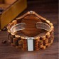 Classic Luxury Quartz Watch with Date Display made of wood