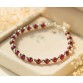 5mm SMALL 100% Real. 925 Sterling Silver Natural RED Garnet Stone &Lucky Polished Ball BEAD Bracelet Thin DROP Shipping GTLS328