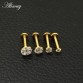 1pc Zircon Stainless Steel Lip Piercing  Stud  in various sizes and 5 colours
