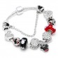 Animal Mickey Charm Bracelets & Bangles Women Jewelry Minnie Pink Bow-Knot Pendant Pandora Bracelet DIY Handmade for Girl Gift