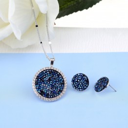 BAFFIN Original Crystals From Swarovski Pave Jewelry Sets Round Pendant Necklace Maxi Stud Earrings Luxury Accessories For Women