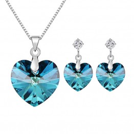 BAFFIN Romantic Wedding Jewelry Sets Original Crystals From Swarovski Heart Pendant Necklace Drop Earrings For Women Girls Gift
