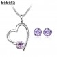 BeBella Crystal heart necklace earring set for women Made with Swarovski ELEMENTS for women gift1413503208