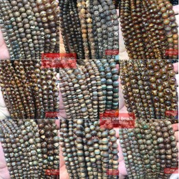 China Tibetan Dzi Eyes beads Natural Green Agat Stone 8/10/12MM Round Loose beads for jewelry making bracele DIY CTB04