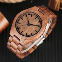 Creative Wooden Watch for Men Unique Design Top Brand Luxury Full Ebony Wood Quartz Bangle Black/Coffee Dial Women Novel Clocks