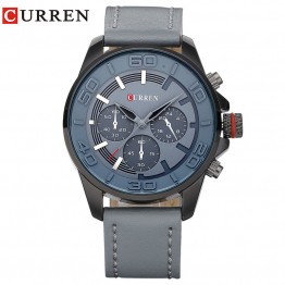 Curren new fashion brand design business men clock casual leather luxury wrist quartz army sport watch 8187