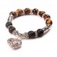 DIEZI New Men Women 7 Chakra Bracelets Bangles Colors Mixed Healing Crystals Stone Chakra Pray Mala Heart Charm Bracelet Jewelry