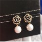E50 Camellia Flowers pearls Luxury Famous Brand boucles d&#39;oreille Jewelry Earrings For Women32730022345