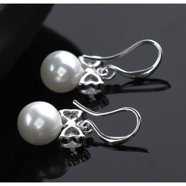 Famous Brand Luxury Bowknot Pearl Earrings Brincos Perola With AAA  Zircon And Fine Pearl For Women Bijoux