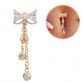Fashion Bowknot belly button rings Bar stainless steel Surgical Piercing Sexy Body Jewelry for women CZ navel piercing