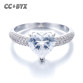Fashion Jewelry Shaped Heart Zirconia Promise Ring Wedding Engagement Rings for Women Bijoux Femme Accessories Love Gifts CC04832368346706