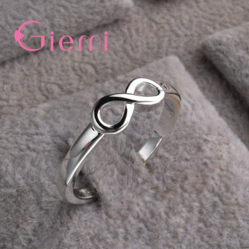 GIEMI Top Quality Big Promotion 8 Shape 925 Sterling Silver Rings For Women Men Simple Style Jewelry Accessories Free Shipping32875911743