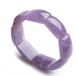 Genuine Purple Natural Amethyst Bracelet Bangles Women Lady Stretch Crystal Gemstone Rectangle Bead Bracelet Drop Shipping