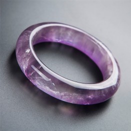 Genuine Purple Natural Amethyst Gemstone Bangles Fashion Women Female Amethyst Natural Stone Bangle Bracelet Inner Diameter 57mm