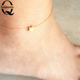 Gold Color Barefoot Star Chain Beach Jewelry Ankle Bracelet Anklet Barefoot Jewelry Bracelet On The Leg 2017 Simple