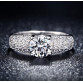 H:HYDE Silver Color Rings For Women Wedding Jewelry Bijoux zirconia vintage Accessories Engagement Bague Bijouterie