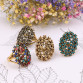 Hot Vintage Bohemian Statement Jewelry Fashion Big Colored Crystal Ring Gold Love Engagement Wedding Rings For Women Accessories32862646344