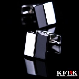 KFLK Jewelry shirt cufflink for mens designer Brand Black cuffs link Wholesale bouton sHigh Quality Luxury Wedding Free Shipping