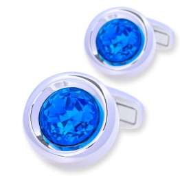 KFLK Jewelry shirt cufflinks for mens designer Brand Blue Crystal Cuffs links Buttons High Quality Luxury Wedding Free Shipping