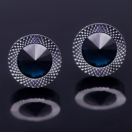 KFLK Luxury shirt cufflinks for mens Brand cuff buttons Blue Crystal cuff link High Quality abotoaduras gemelos Designer Jewelry