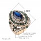 Luxury Vintage Jewelry Big  Wedding Rings For Women Gold Color Mosaic Green Crystal 2016 New Fashion Accessories