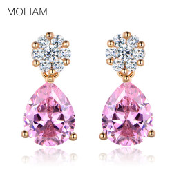 MOLIAM Famous Brand Earrings for Women Gold-Color Fashion Jewelry Crystals Zircon Drop Earrings Direct Selling MLE008