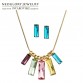 Neoglory MADE WITH SWAROVSKI ELEMENTS Crystal Jewelry Set Colorful Rectangle Design Necklace & Earrings Party Classic Lady1538856794