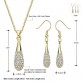 Neoglory MADE WITH SWAROVSKI ELEMENTS Rhinestone Jewelry Set Luxuriant Light Yellow Gold Color Necklace & Earrings For Trendy32722274847