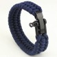 New Arrival Mens Stainless Steel Anchor Shackles Black Leather Bracelet Surf Nautical Sailor Men Wristband Fashion Jewelry