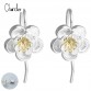 New Famous Brand 925 Sterling Silver Flower Drop Earrings Surgical Piercing Long Thread Blooming Orchid Women Fashion Jewelry32790047102