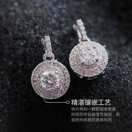 SALE 925 silverCarved Earrings Female Crystal from Swarovski New fashion earrings classic retro micro set hot jewelry