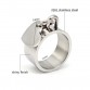 Silver/Gold Accessories Heart Ring with Personal Engravable Customizable Logo Pendant 10/15MM Dangle Tag for Women Men
