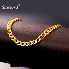 Starlord Foot Jewelry Ankle Bracelet For Women Gold Color Cuban Link Chain Anklet Bracelet On A Leg Barefoot Sandals A755