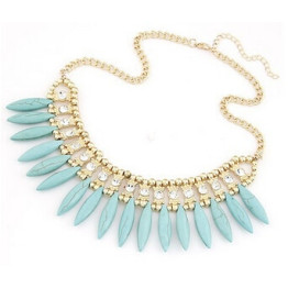 Statement Necklace 2016 New Women Fashion Retro Lovely Style Crystal Exquisite Tassel Choker Necklace Collier Femme