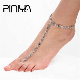 Summer Style Silver Ankle Bracelet On the Leg Foot Chain Jewelry Charm Barefoot Sandals Foot Bracelet Anklets For Women 2018