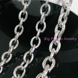 Top Hot Sell 11/13/15mm Cool Men Boy 316L Stainless Steel Polishing Silver O Word Chain Nacklace/Bracelet 7-40inch Custom Sizes