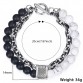 Unique Natural Map Stone Men's Beaded Bracelet Stainless Steel Bracelets Dropshipping Male Jewelry Fashion Gifts for Men 8" DB33