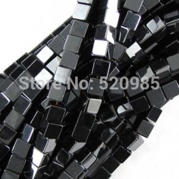Wholesale Black/Gold/Silver/Rainbow  98pcs/lot coated natural stone hematite cube square loose spacer beads 16" per strand 4mm