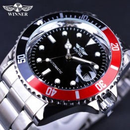 Winner 2017 Luxury Brand Design Stainless Steel Calendar Display Corgeut Mechanical Men Watches Top Brand Luxury Automatic Watch